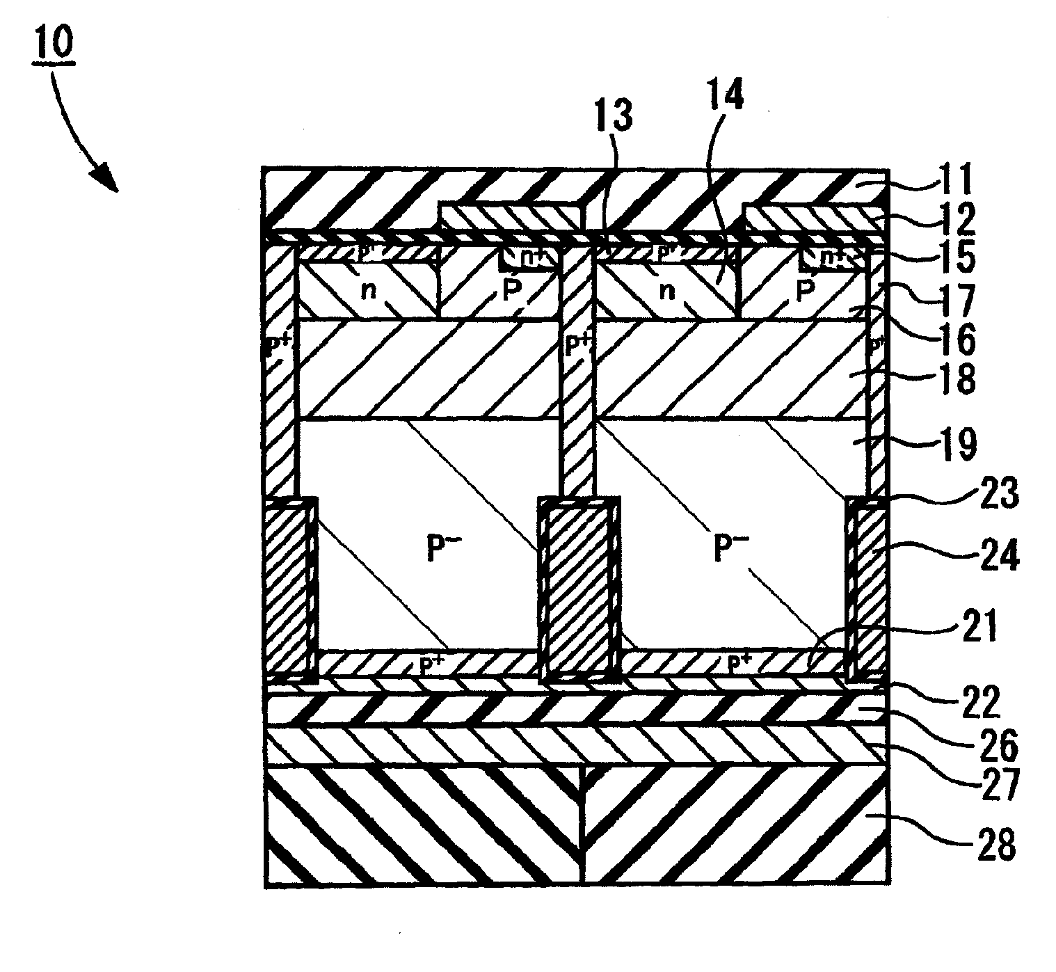 Image pickup device, method of producing image pickup device, and semiconductor substrate for image pickup device