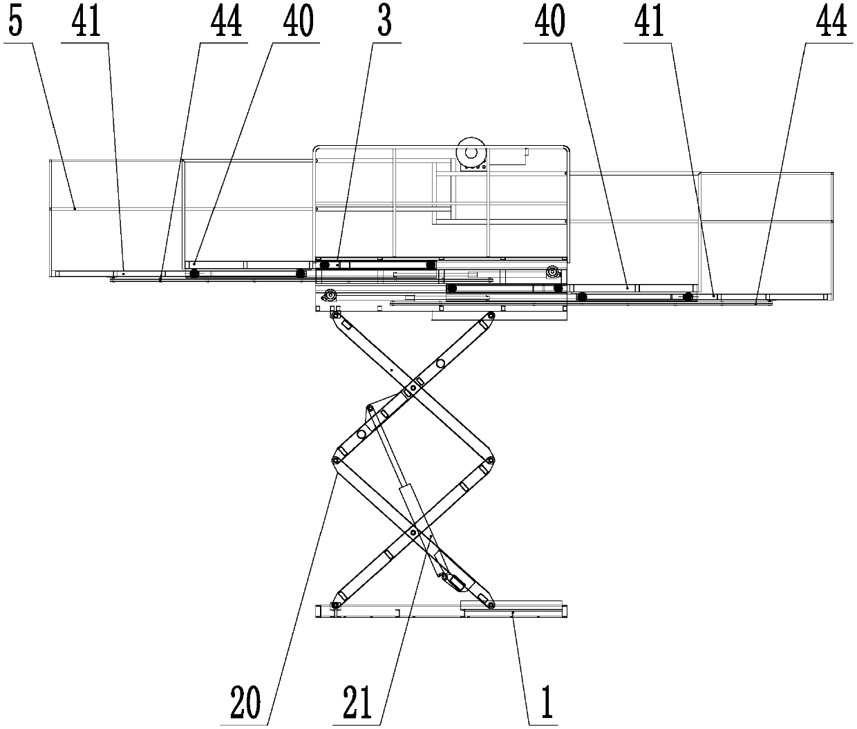 Bi-directional flexible lifting platform and tunnel cleaning vehicle