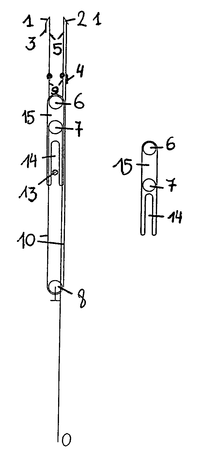 Device for attaching and guiding one or several pulley cords of a Jacquard machine