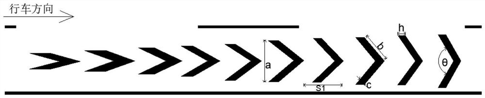 Expressway rear-end collision prevention marking line design method based on inverse linear perspective