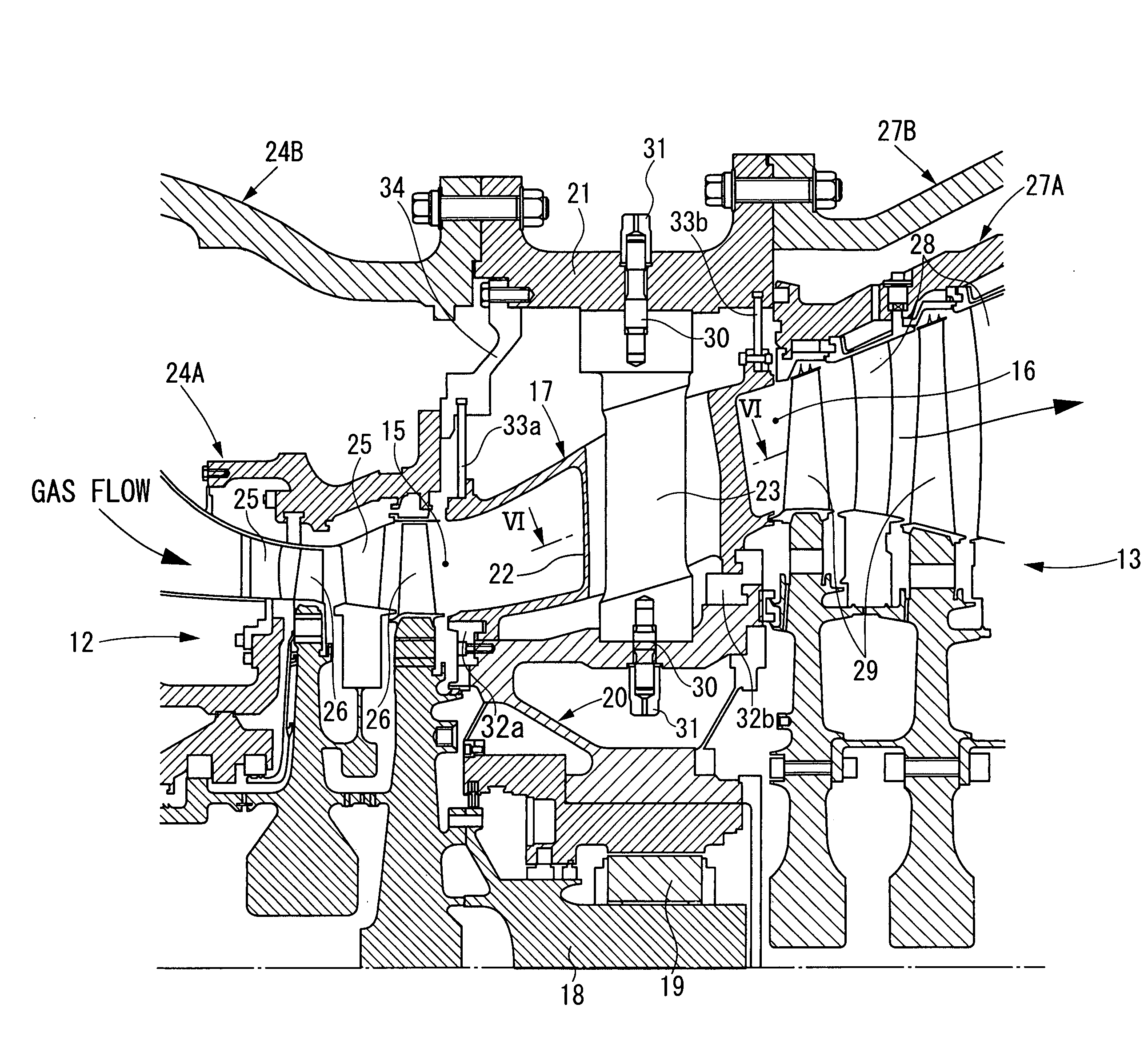 Two-shaft gas turbine