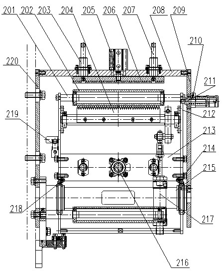 Automatic compression joint material breaking and material changing mechanism for hygienic product coiled material and material breakage method