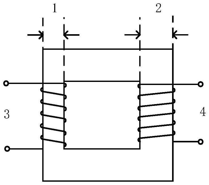 Ferromagnetic frequency tripling transformer and frequency division power transmission system