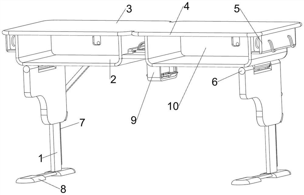 Student desk with folding function