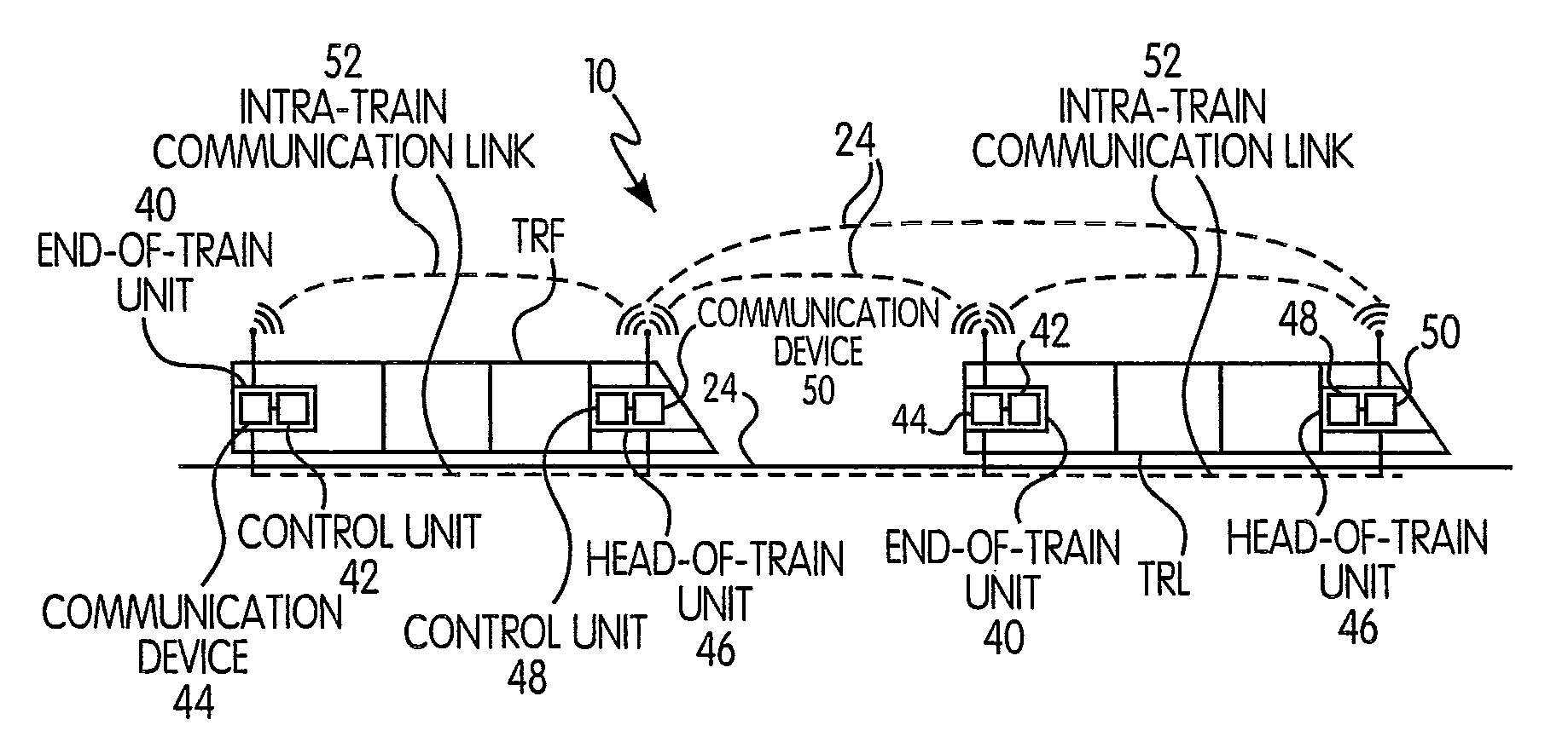 Short headway communications based train control system