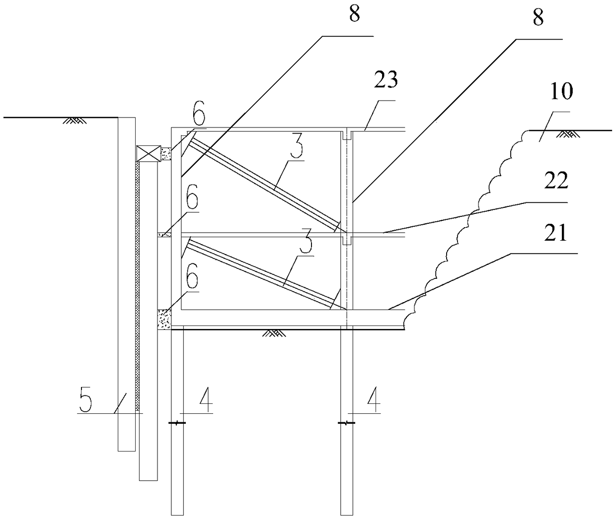 Integration system and method of body and supporting structure of foundation pit