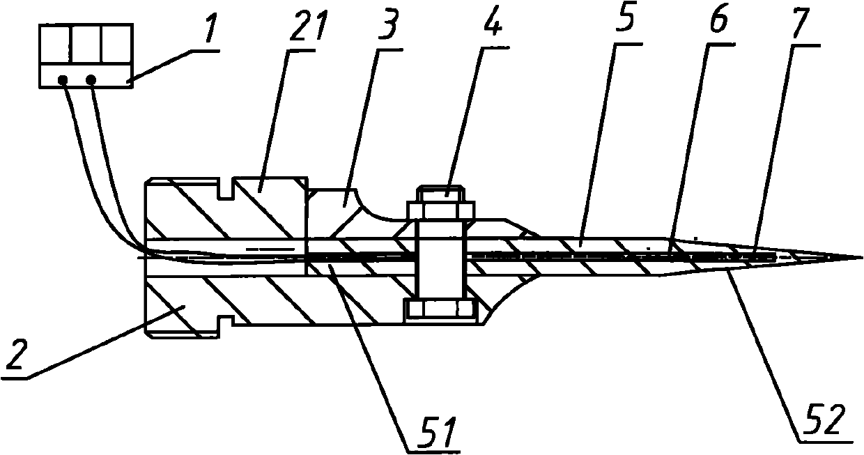 Internally conductive hot cut-off knife and method thereof