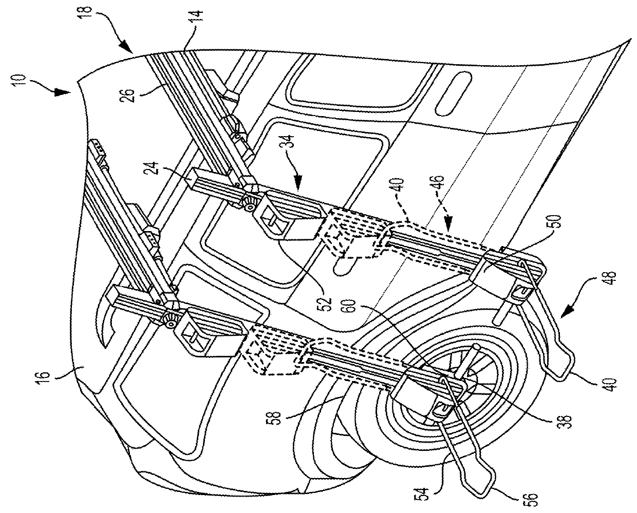 Vehicle rack with loading apparatus