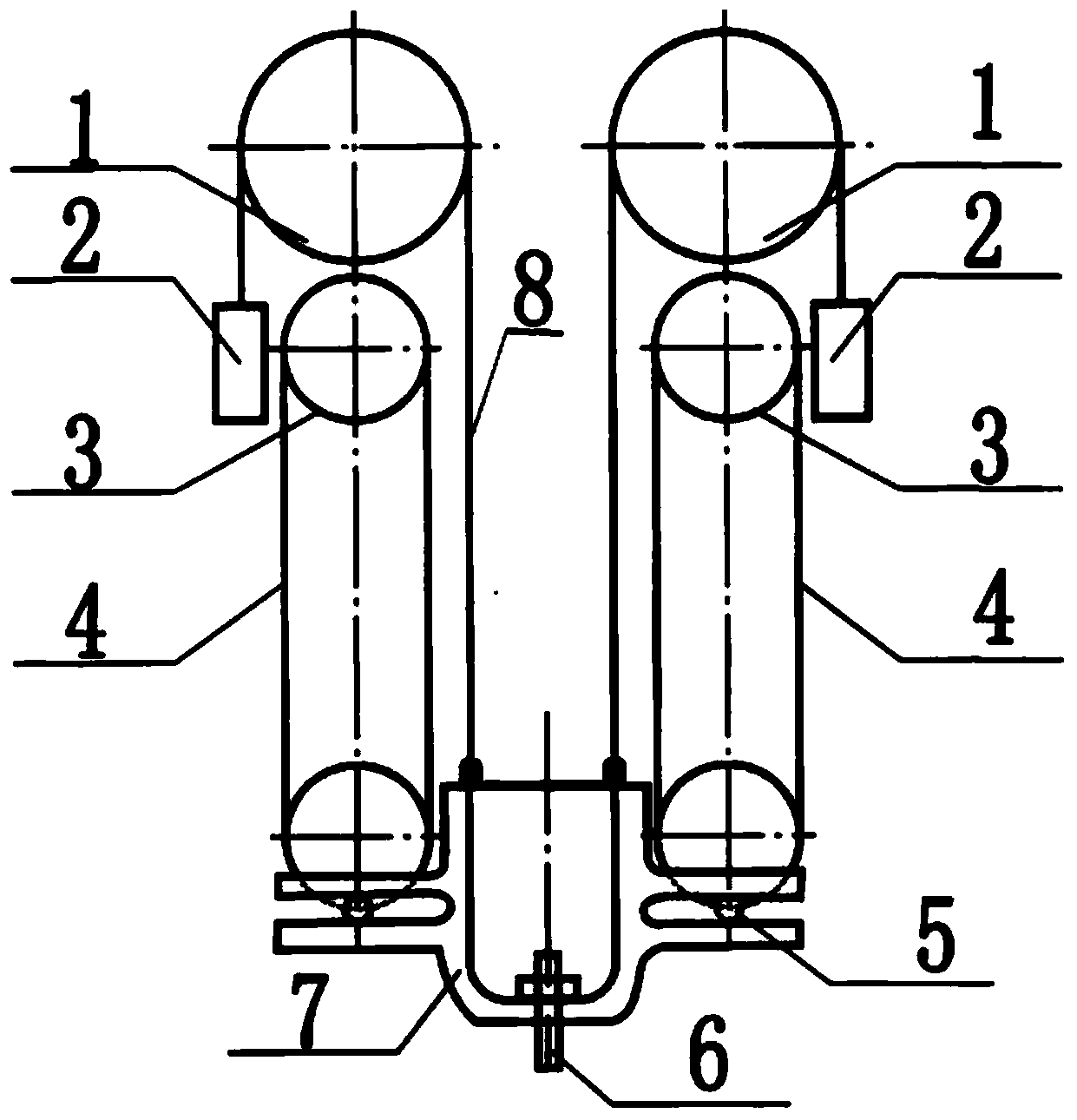 Novel double-chain oil sucking machine