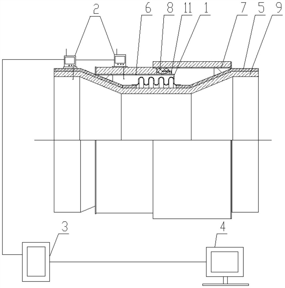 Online leakage detection corrugated pipe compensator applied to high-temperature occasions and leakage detection method