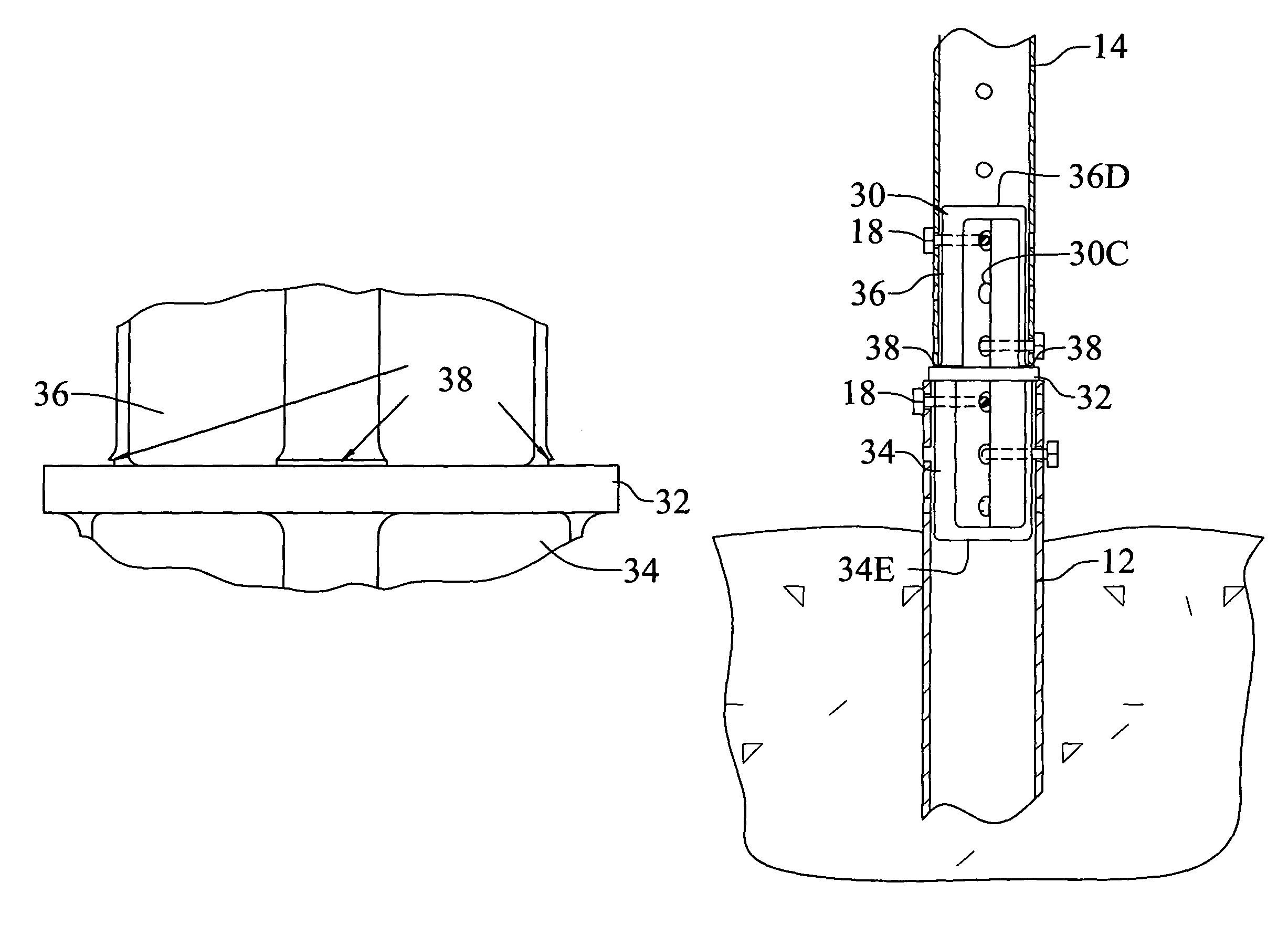 Breakaway coupling for road-side signs