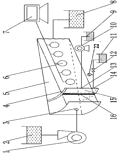 Fracture flow simulation experiment device and method for fiber blend support agent