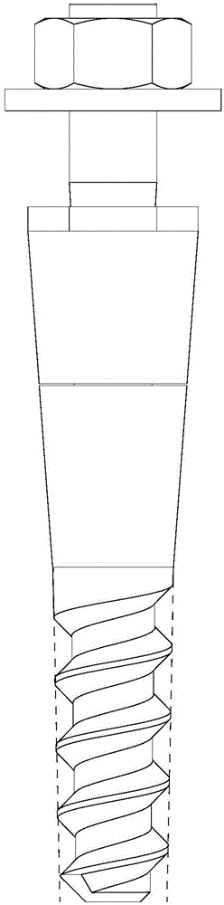 Sectional type concrete screw rod capable of being taken out and using method thereof