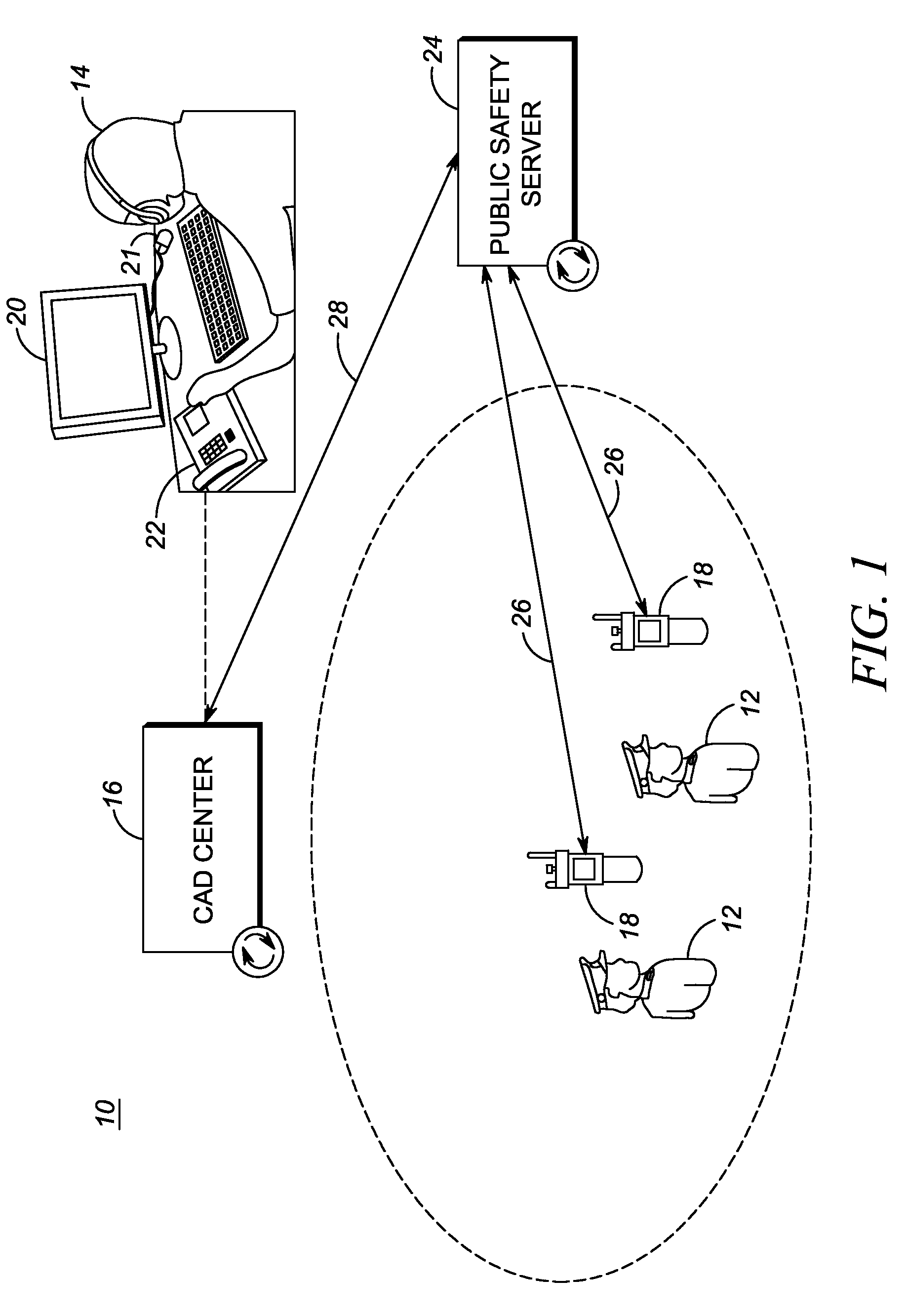 Method of and system for assisting a computer aided dispatch center operator with dispatching and/or locating public safety personnel