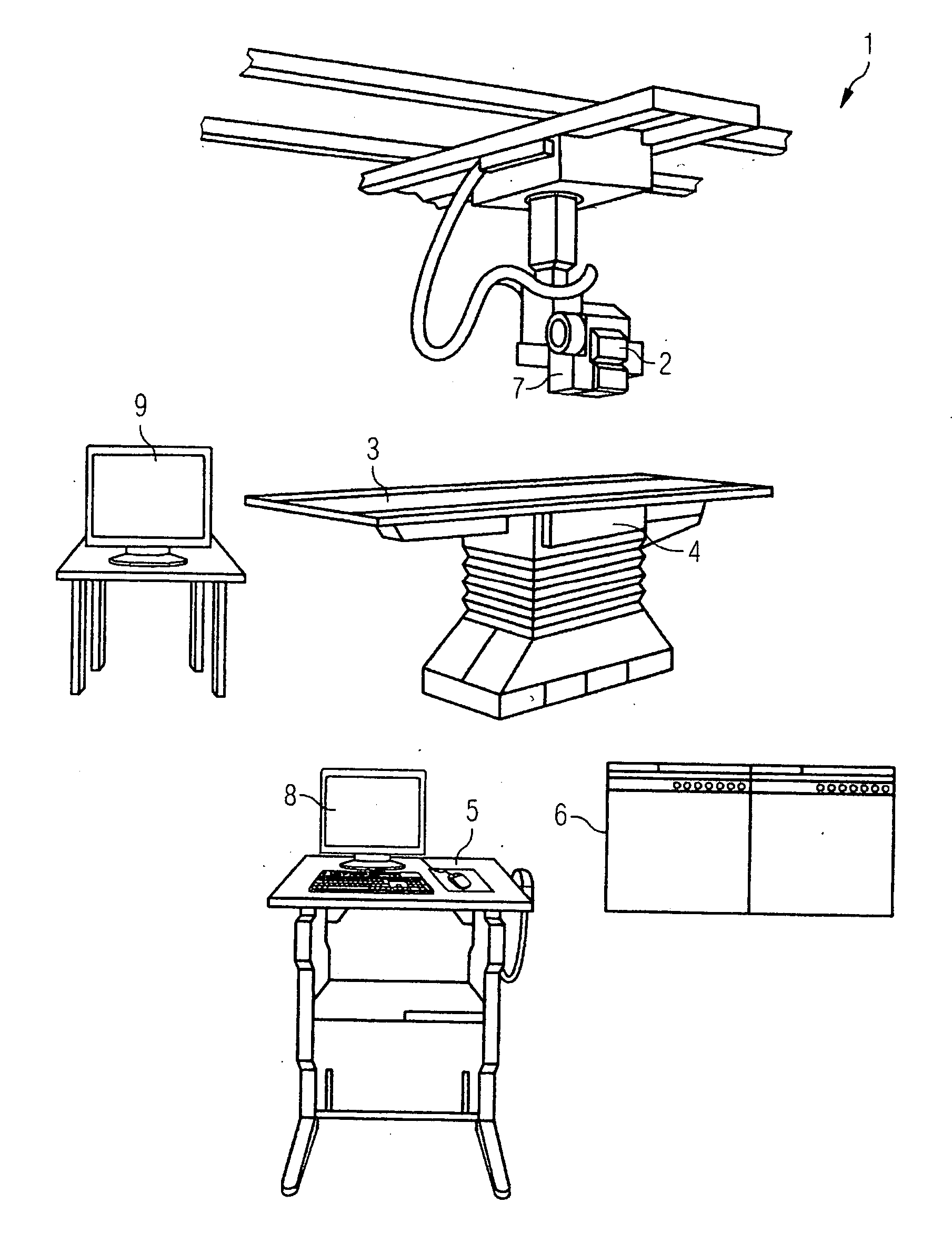 Radiography device for recording dynamic processes and associated recording method