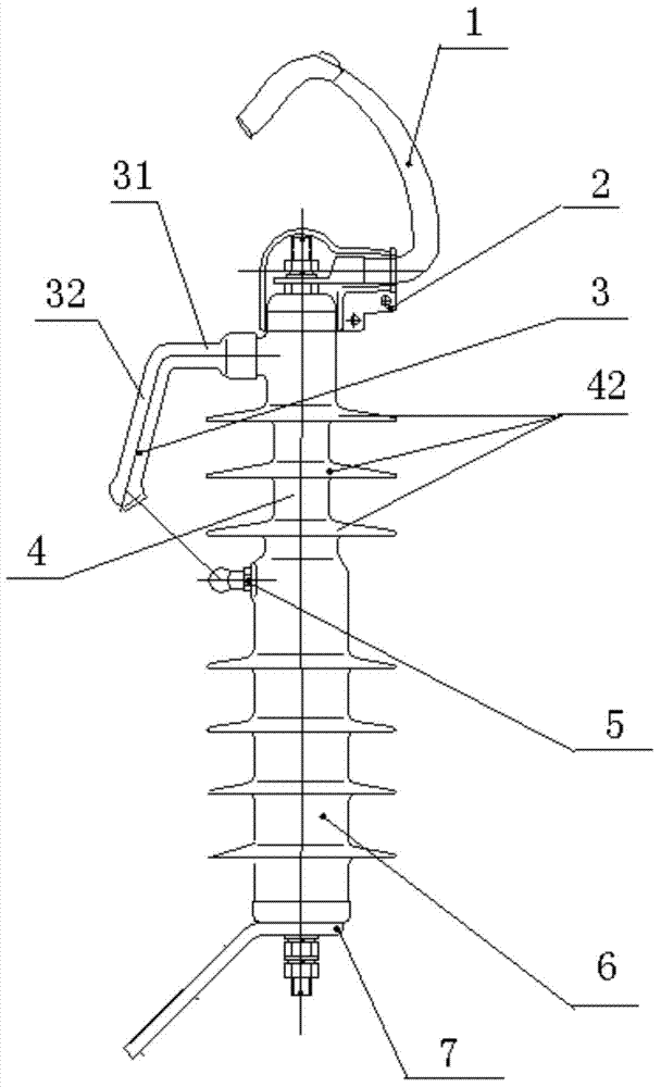 Insulator support fixed gap overvoltage protector