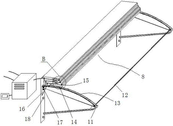 A retractable solar awning