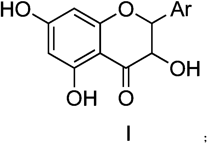 Flavanonol compound containing N aromatic heterocycte and preparation method and application thereof