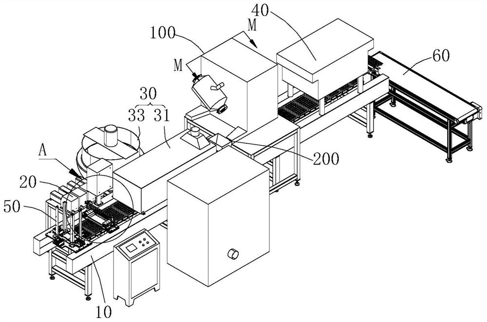 Automated production line and automated production method for large-scale propagation of Spodoptera frugiperda larvae