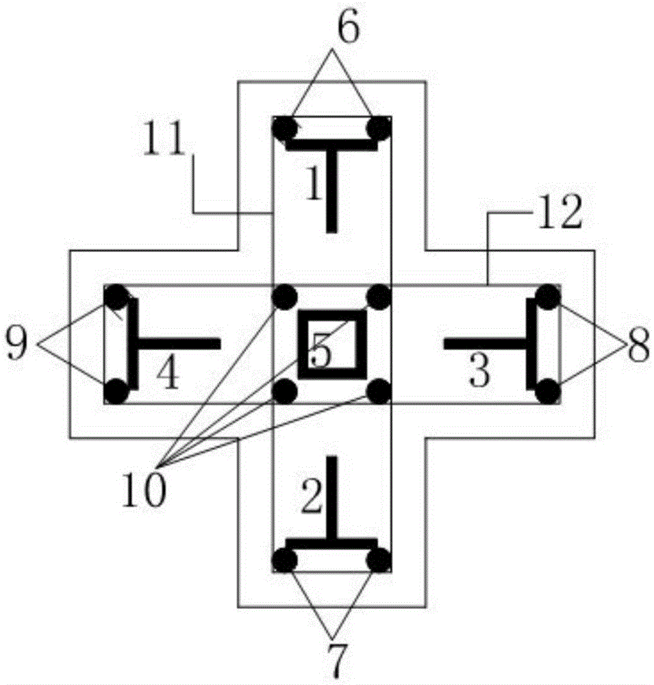 Production method of steel-section-concrete +-shaped section column