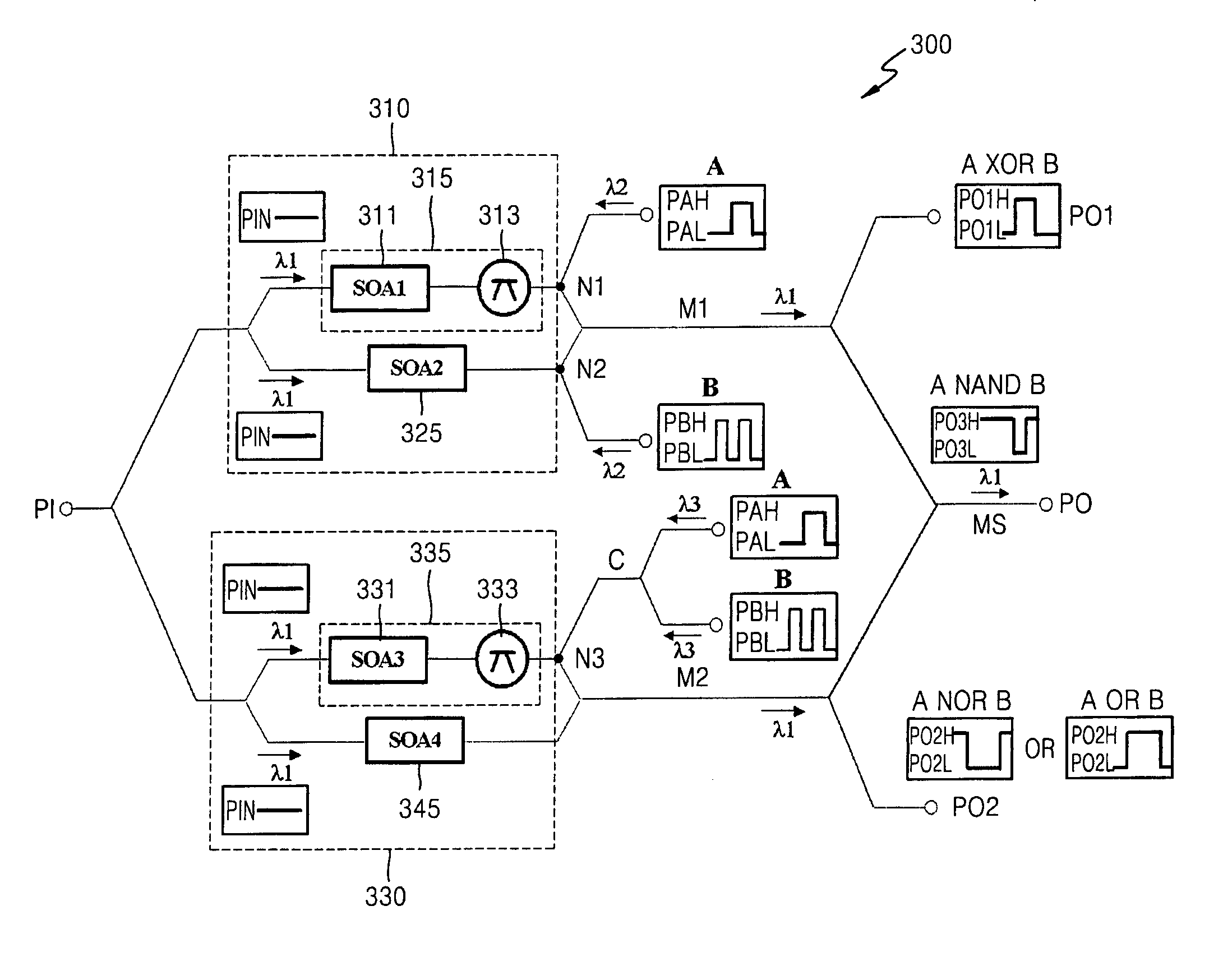 Optical logic element