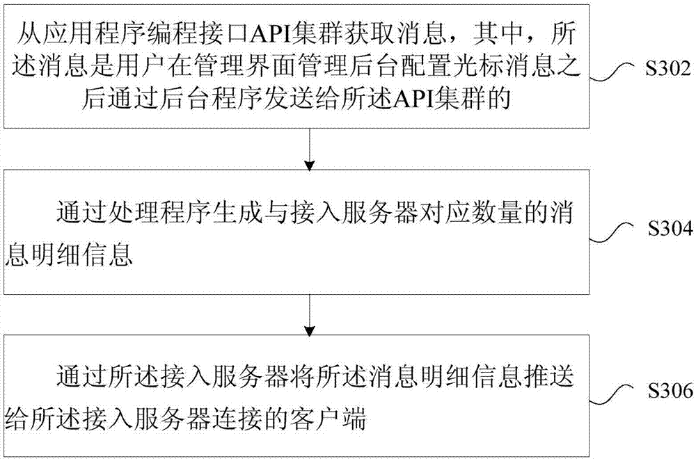 Message push processing method, device and system