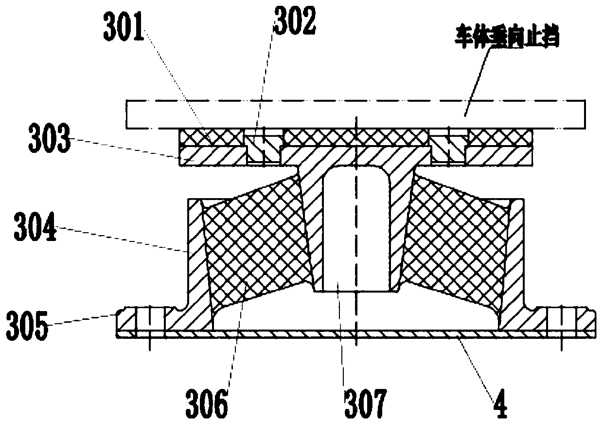 Elastic anti-side-rolling device of railway wagon