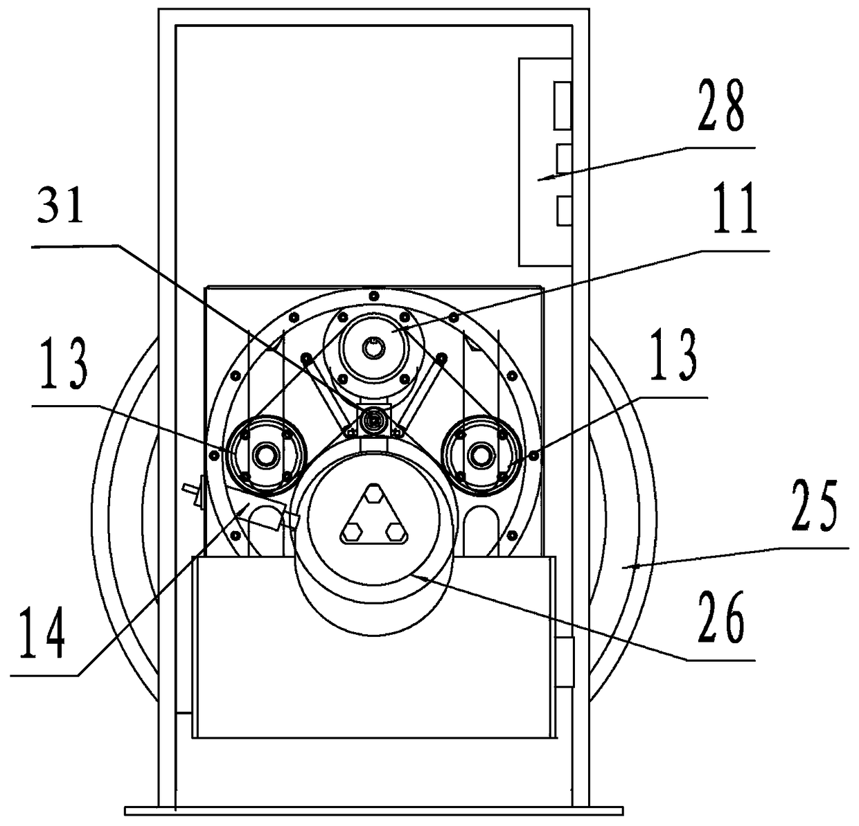 Derusting machine of wheel set rolling bearing outer ring for truck