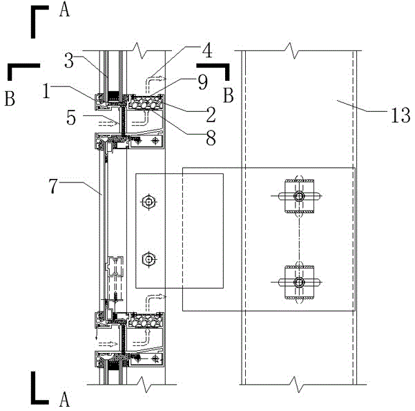 A curtain wall ventilation haze purification method and its structure