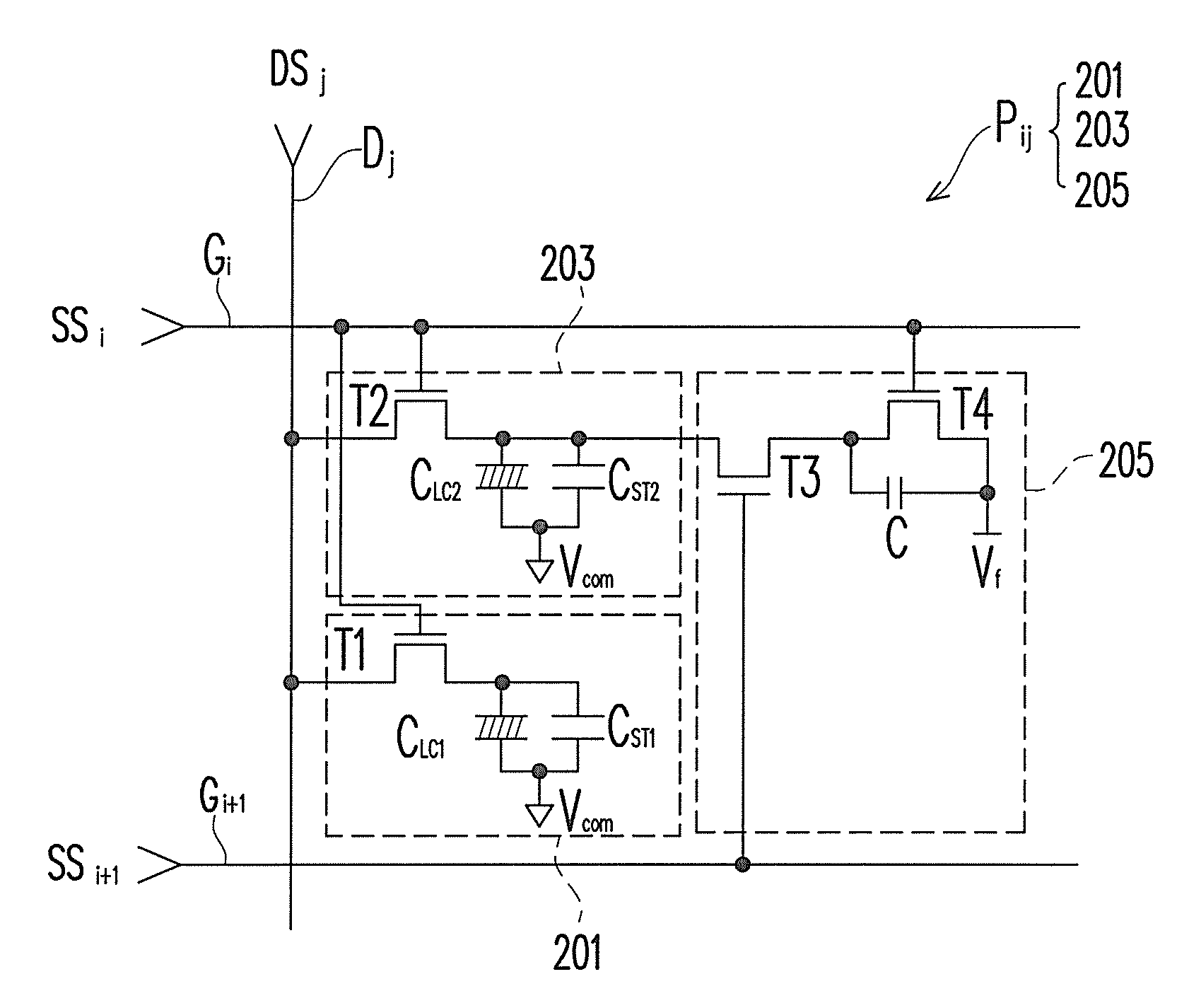 Liquid crystal display panel and method for driving pixels thereof