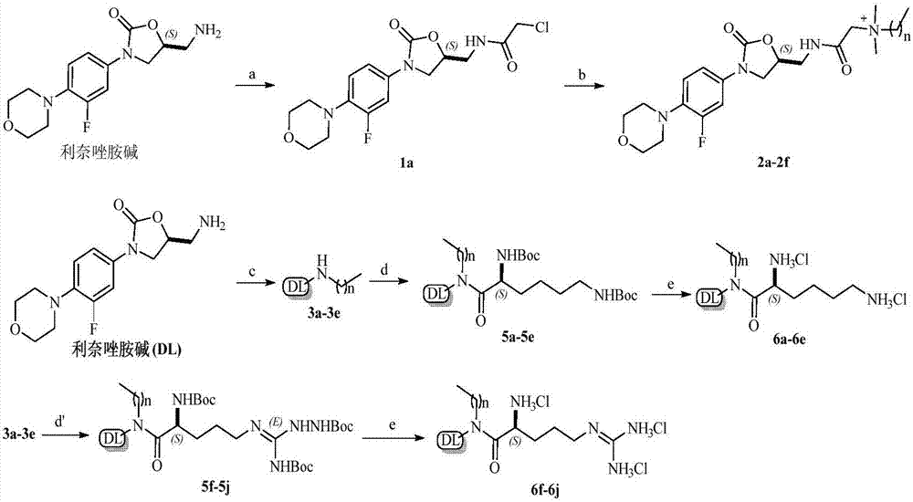 Antibacterially active linezolid alkali cation amphiphilic compounds and synthesis method thereof