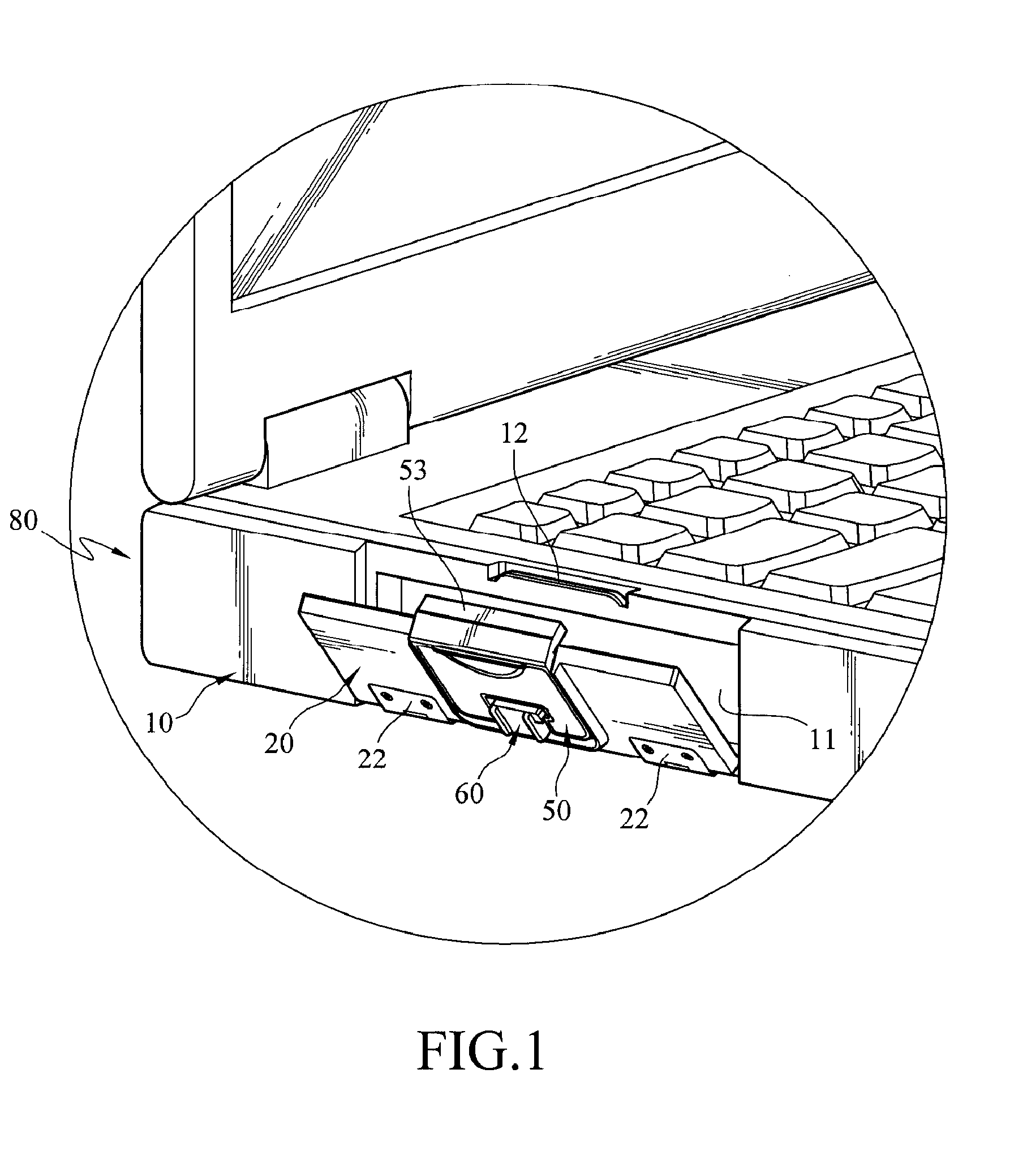 Lockable door assembly of an electronic device