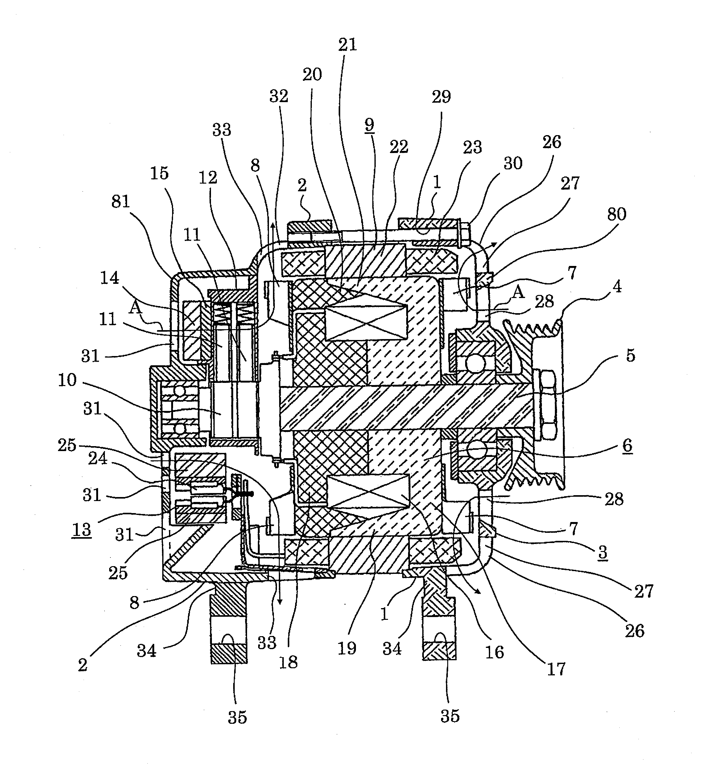 Vehicle ac generator