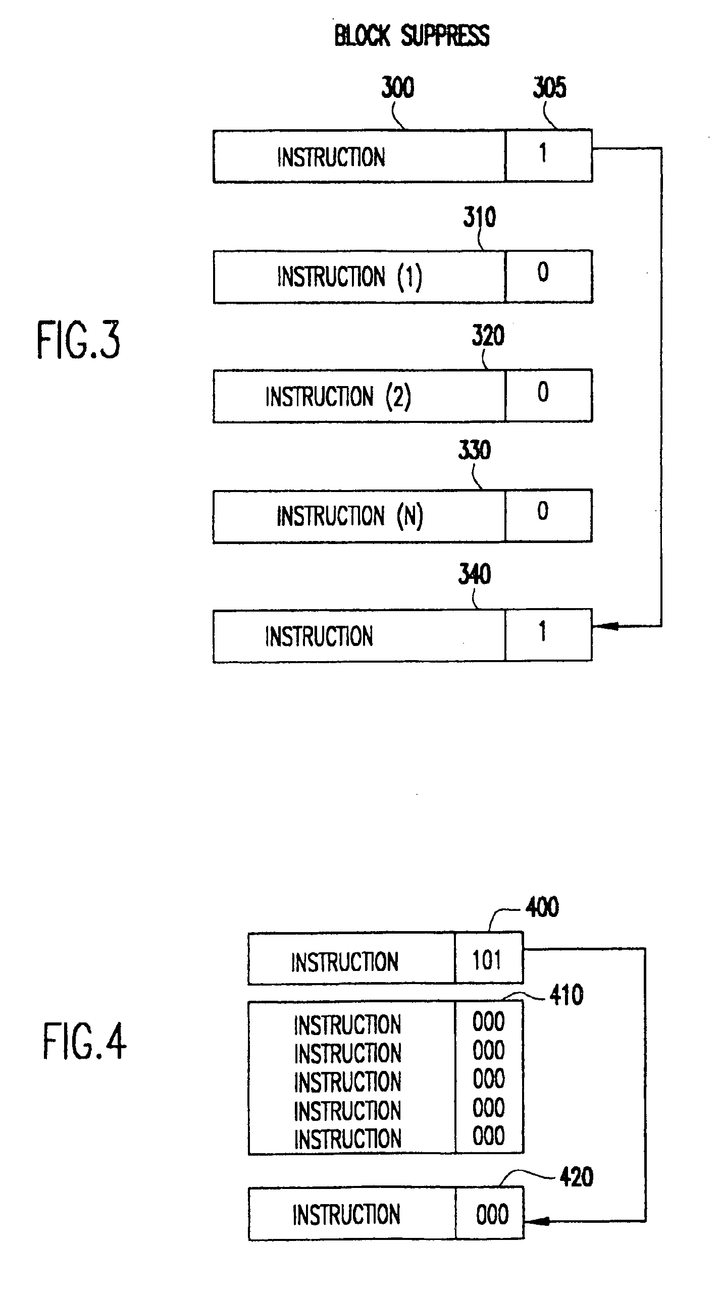 In-line code suppression