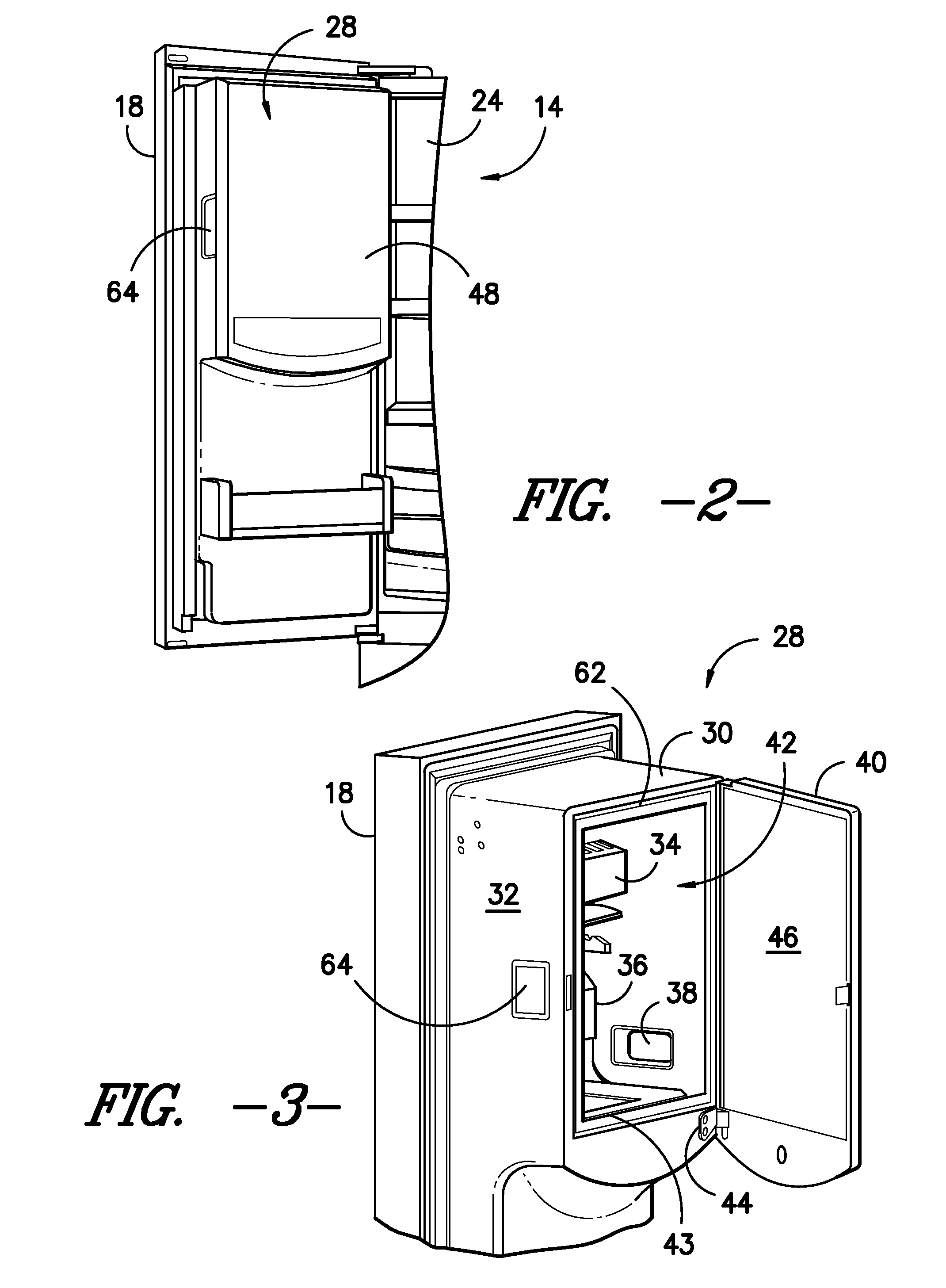 Fresh food compartment ice box door