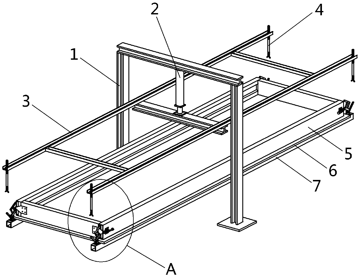 Automatic pressing and buckling device of wallboard mold