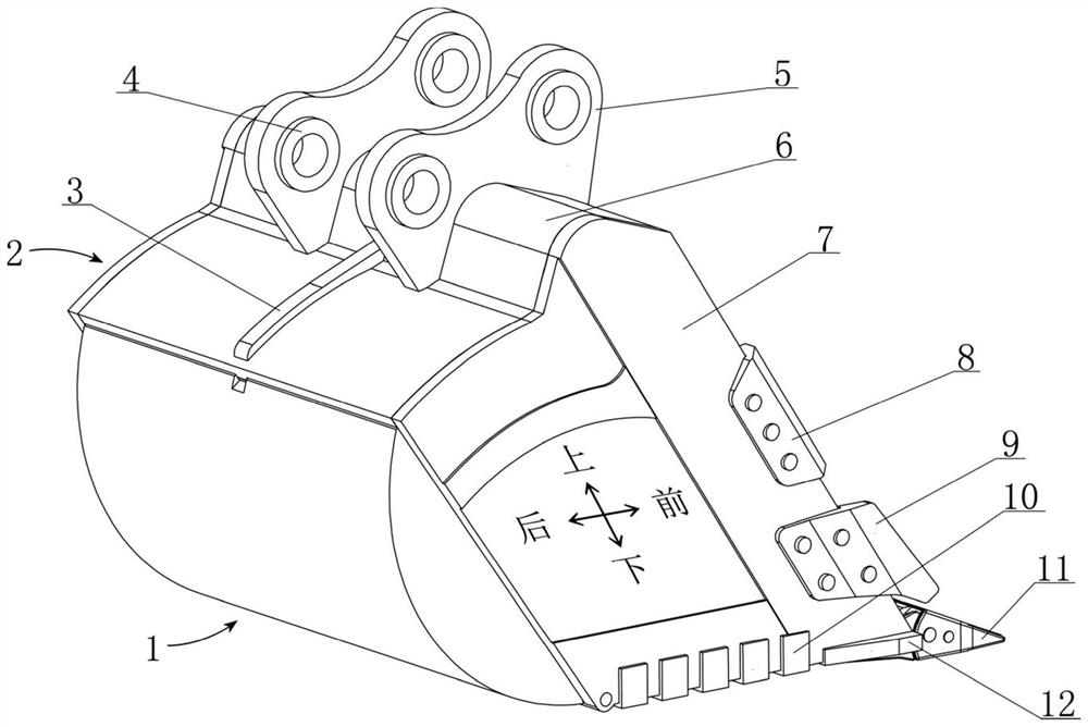 Excavator bucket for engineering construction