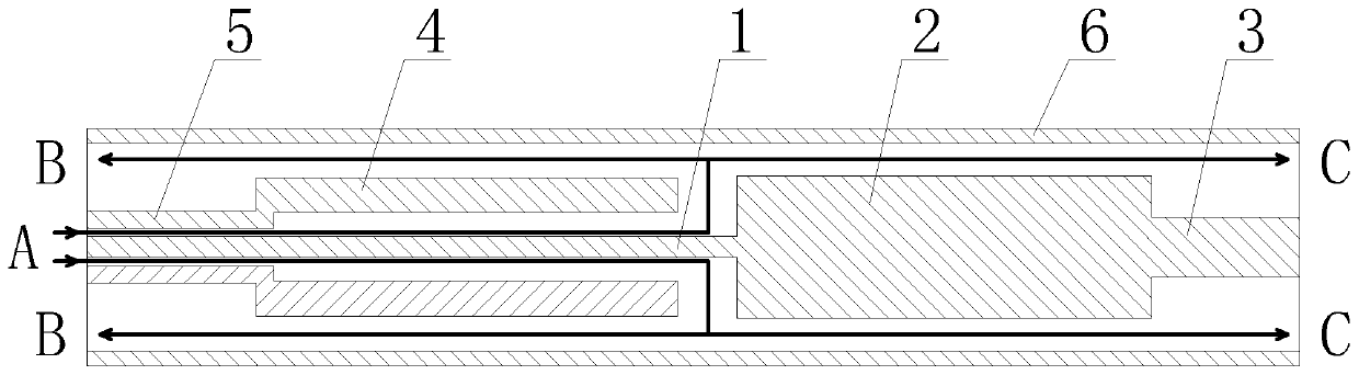 A T-shaped coaxial power divider