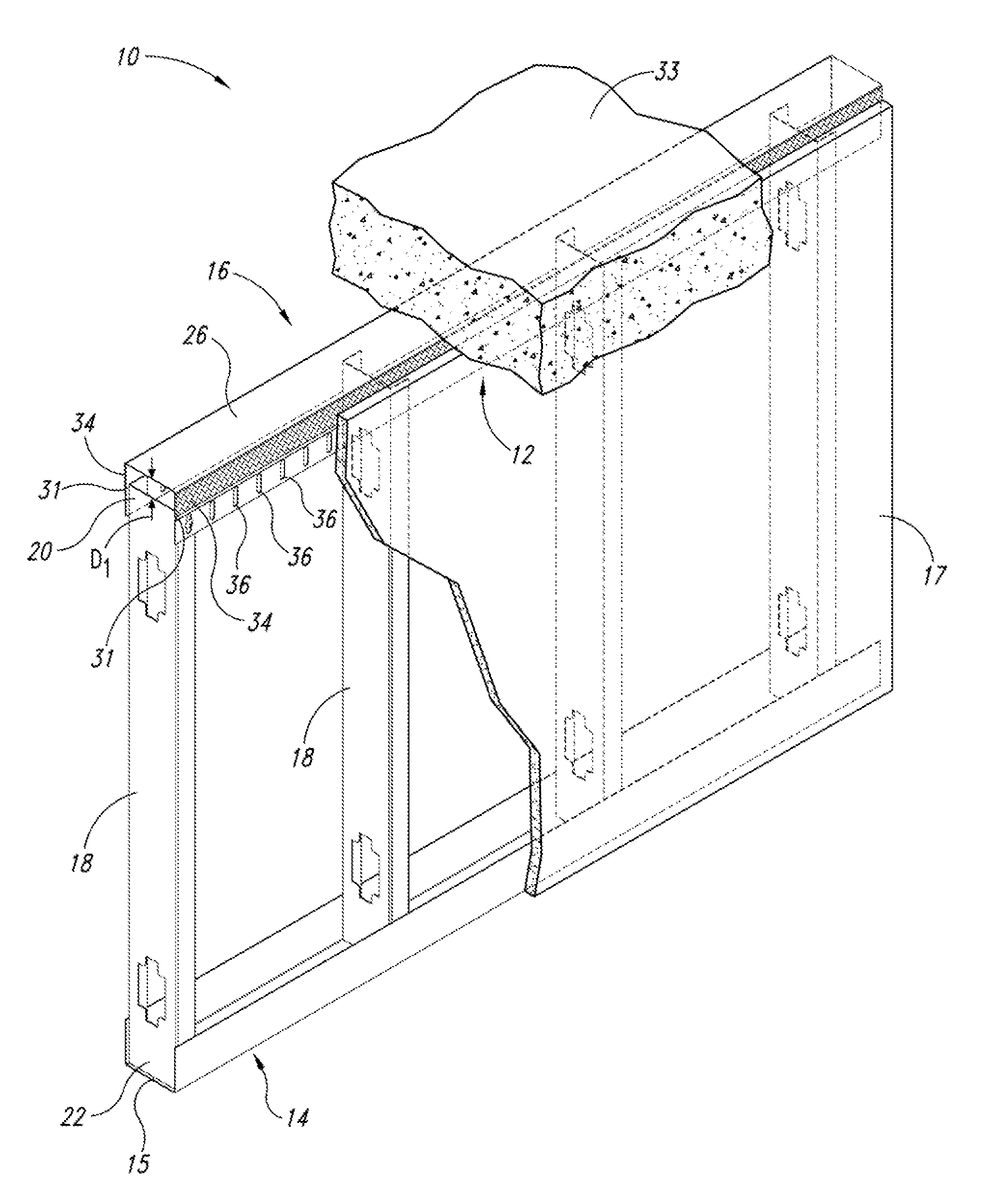 Head-of-wall fireblock systems and related wall assemblies