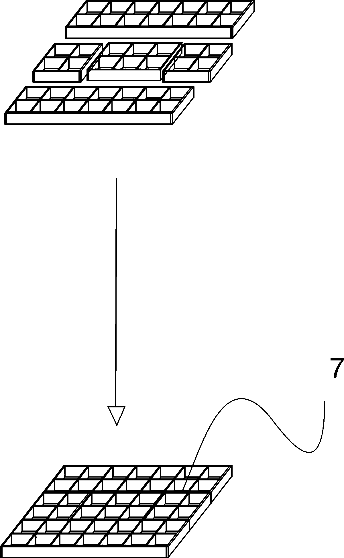 Integrated bathroom or kitchen made of composite material, and assembly method thereof