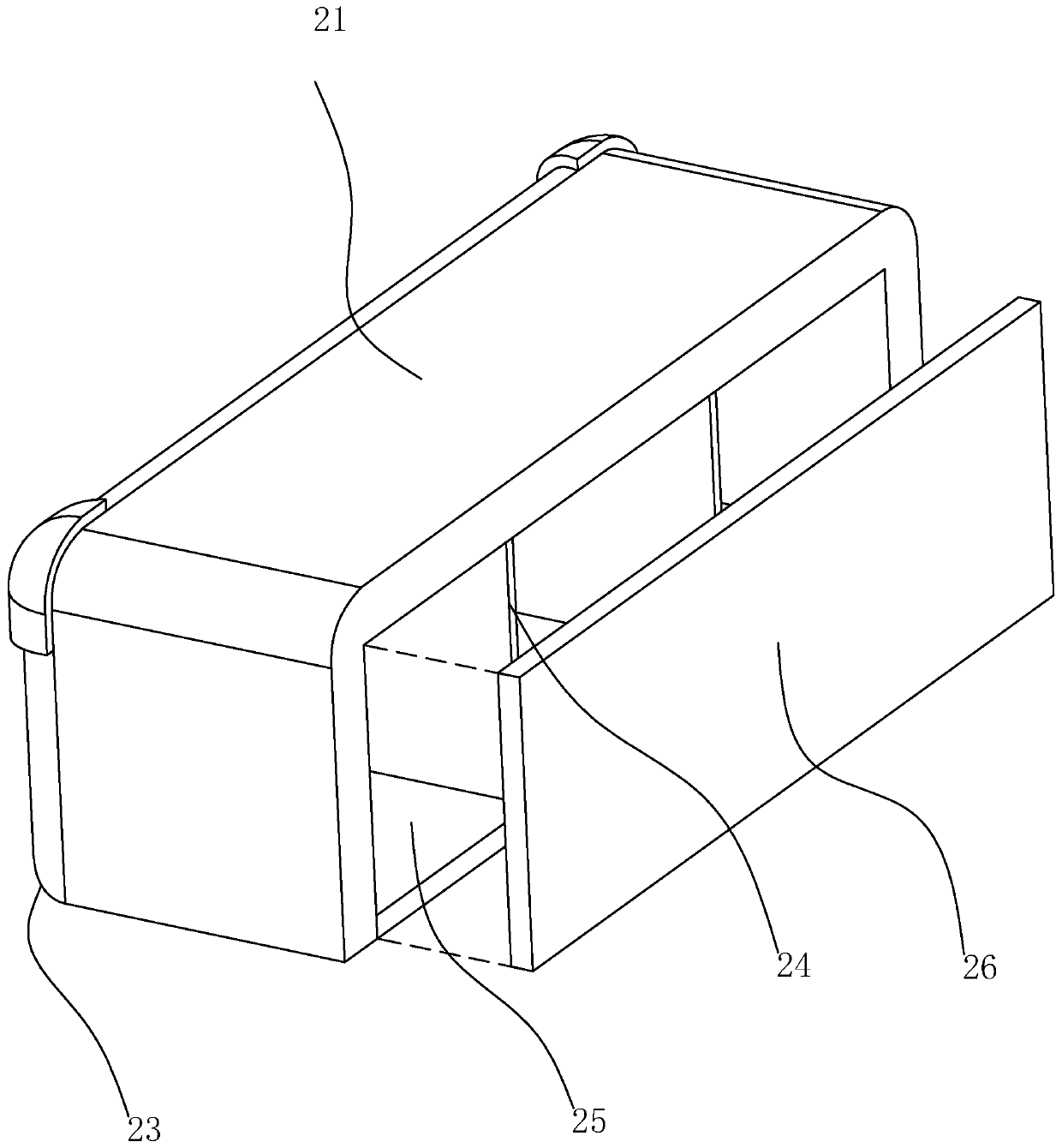 Luggage case capable of realizing temporary taking and placing of articles and production process thereof