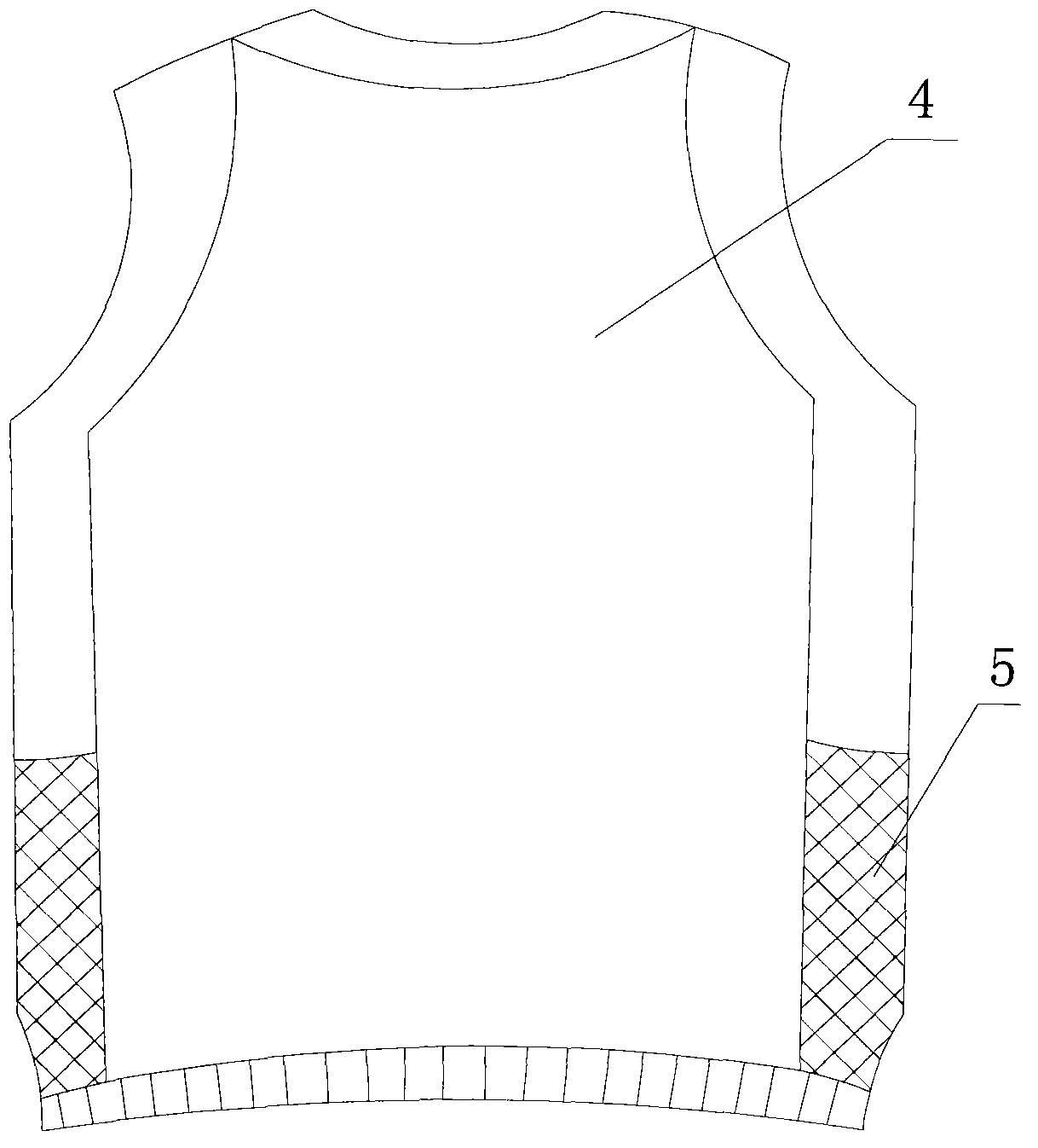 Water-absorbing and water-guiding garment provided with waist-tightening elastic material