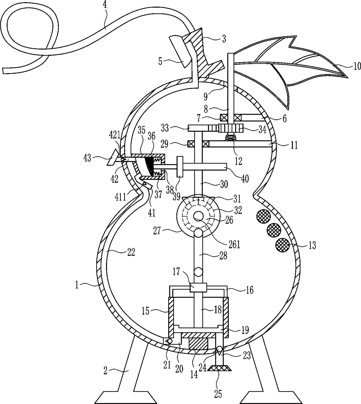 Gourd-shaped fountain equipment for garden waterscape