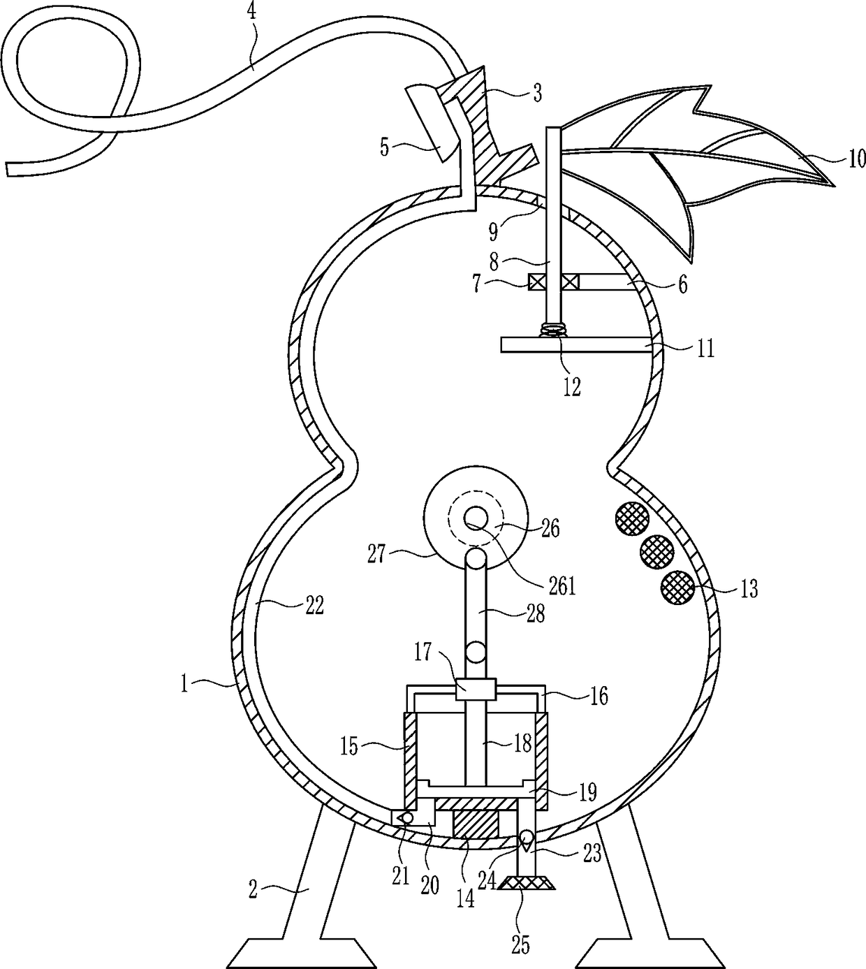 Gourd-shaped fountain equipment for garden waterscape