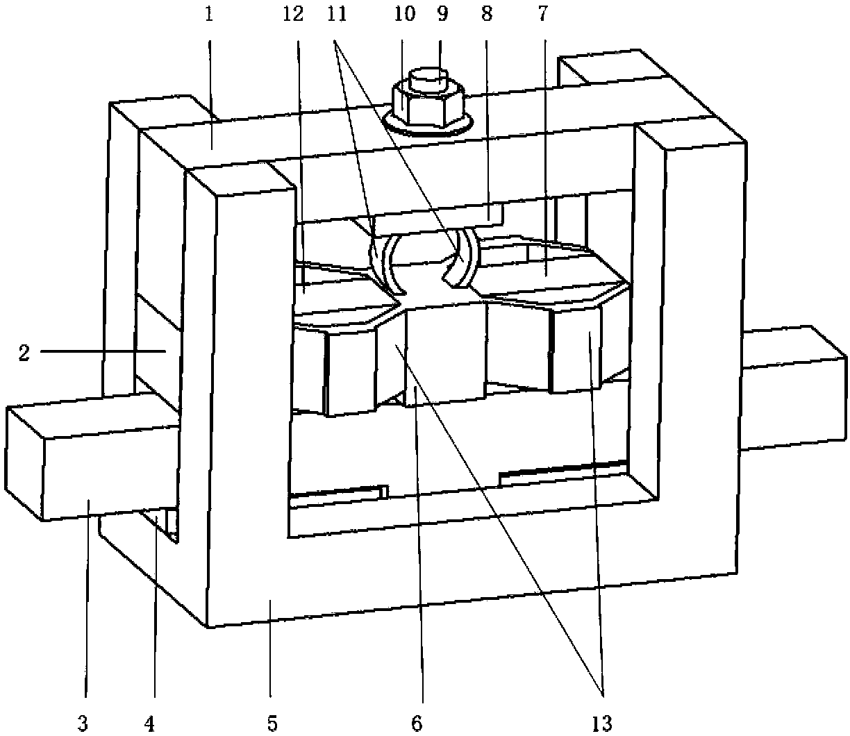 Linear inertial piezoelectric actuator with adjustable clamping force and its actuation method