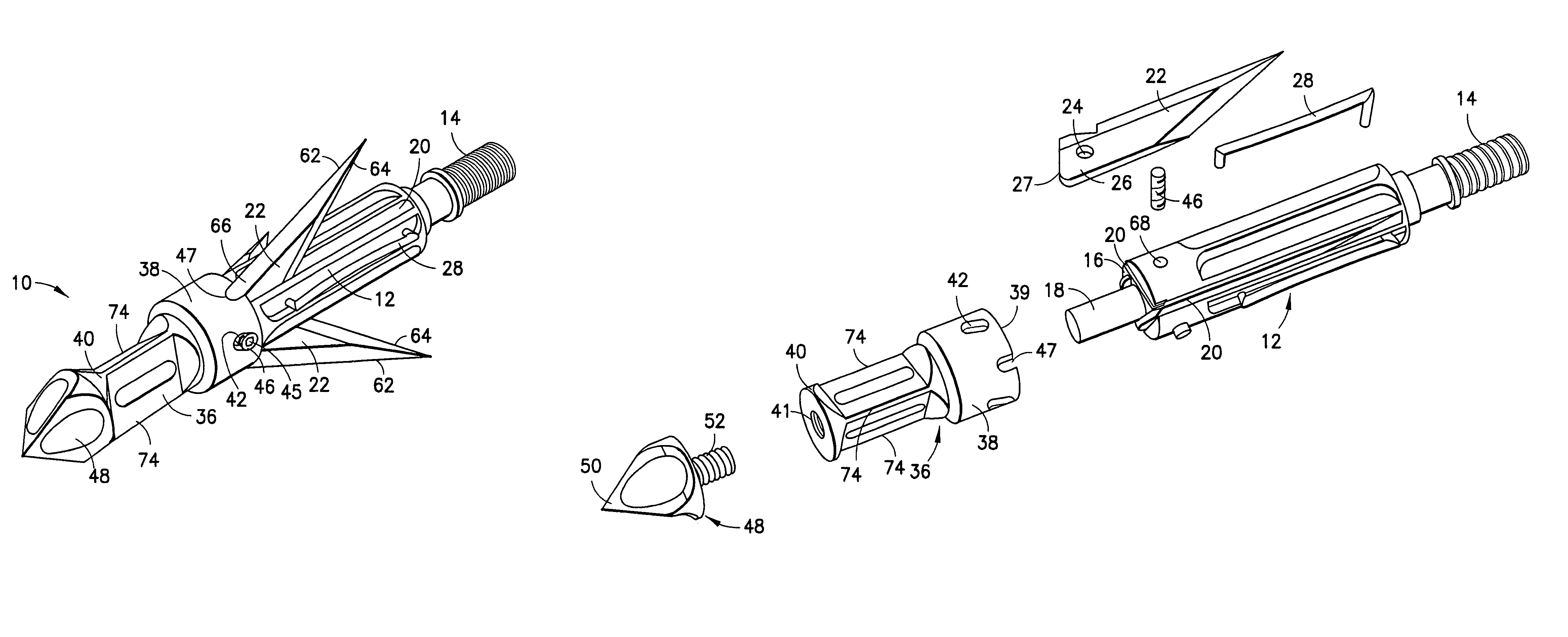 Mechanical broadhead with expandable blades