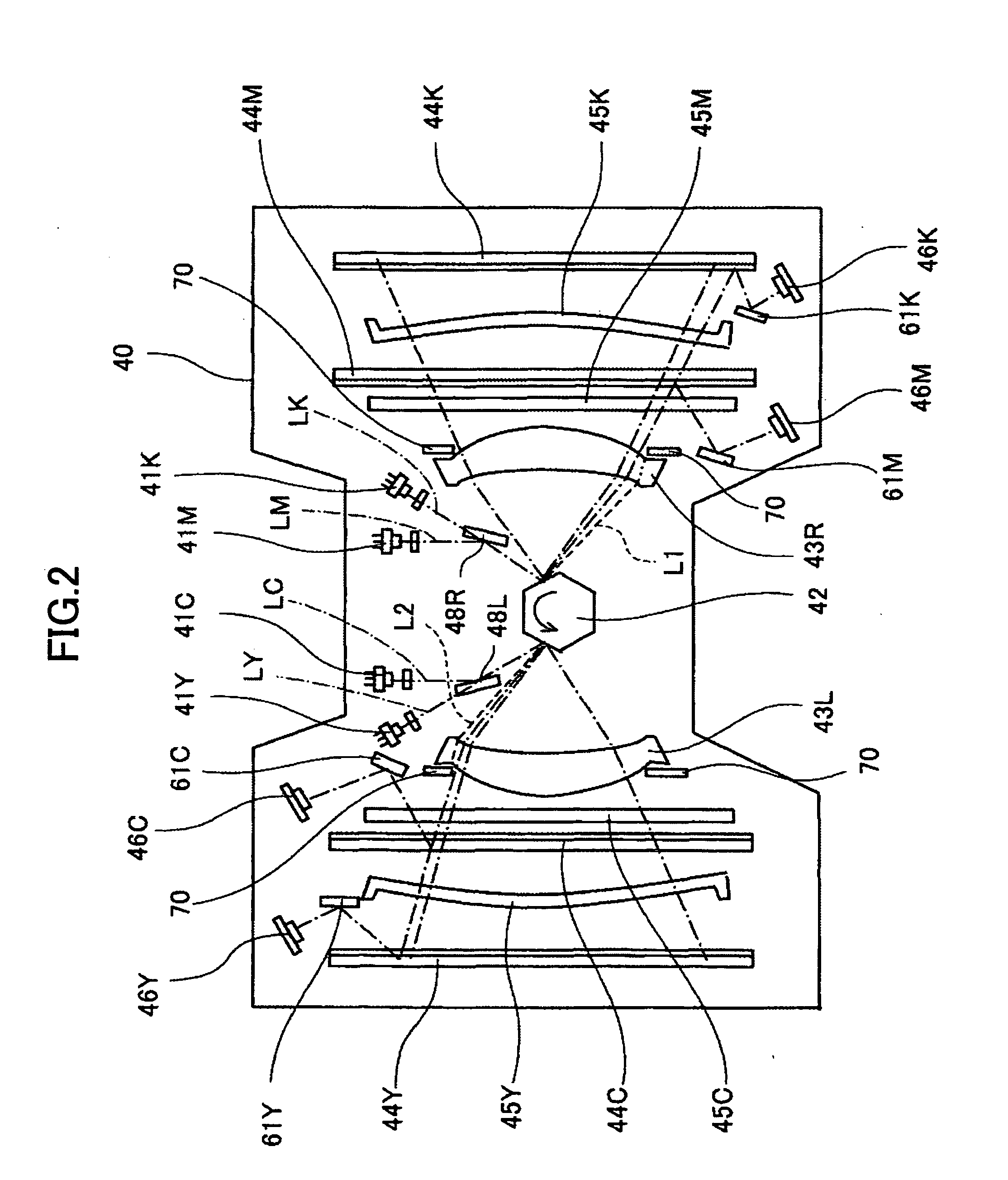 Beam scanning device with light blocking member