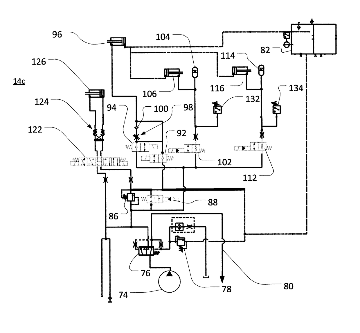 Pressure control for hydraulically actuated agricultural headers