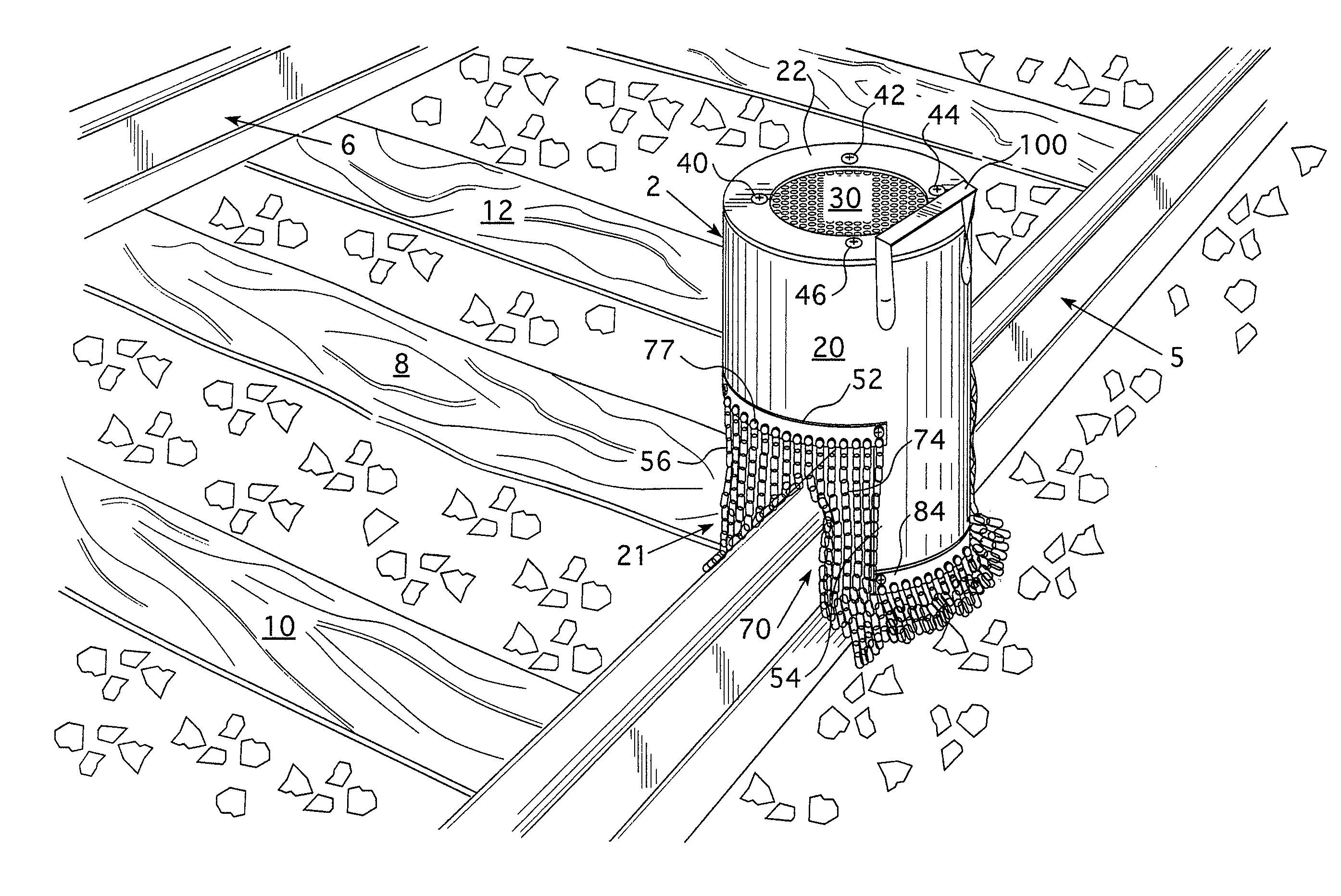 Spark arrestor for processing railroad rails