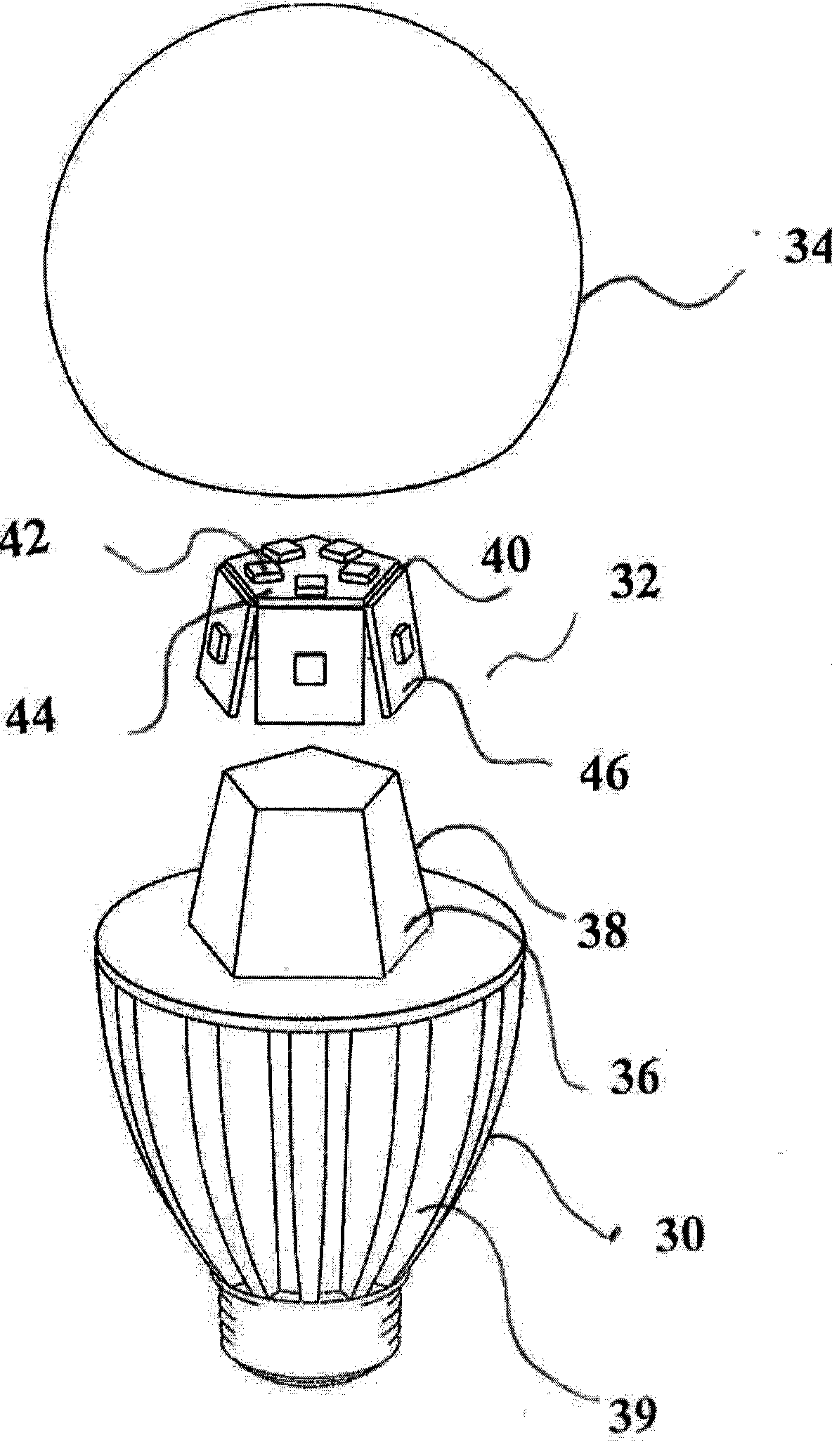 LED (Light Emitting Diode) lamp structure with bigger illumination angle